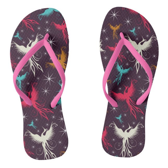 Phoenix Birds Figure Pattern Thongs (Footbed)