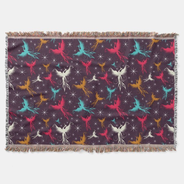 Phoenix Birds Figure Pattern Throw Blanket (Front)