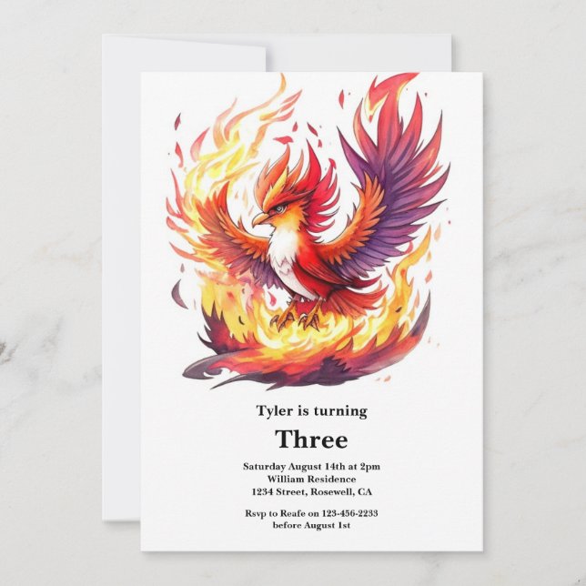 Phoenix Birthday Invitation (Front)