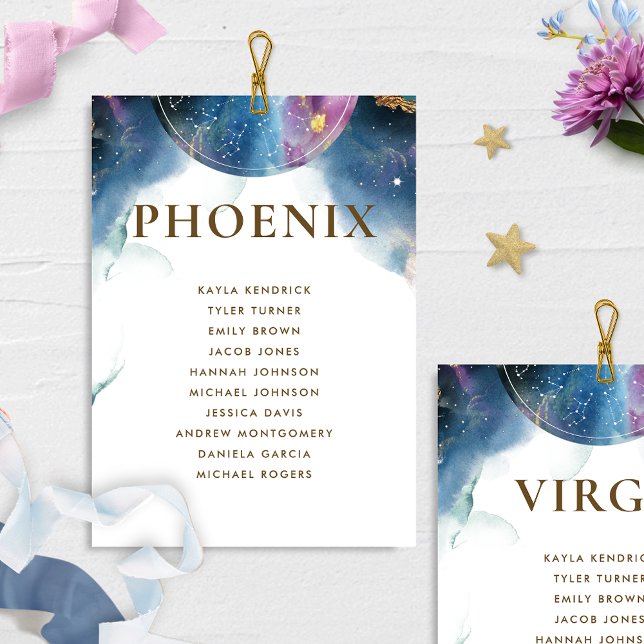 Phoenix Celestial Seating Plan Card w/ Guest Names (Creator Uploaded)