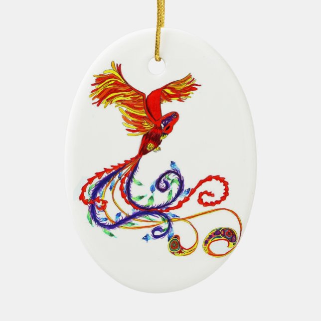 Phoenix Ceramic Tree Decoration (Front)