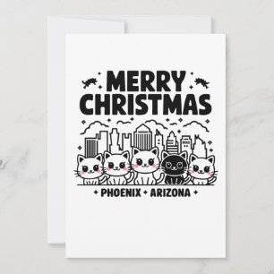 Phoenix City Arizona Merry Christmas Cats USA Invitation