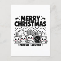 Phoenix City Arizona Merry Christmas Cats USA
