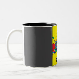 Phoenix City Map - Colourful Abstract Art Print  Two-Tone Coffee Mug