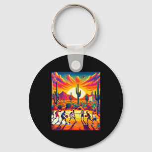 Phoenix desert sunset basketball_ heatwave key ring