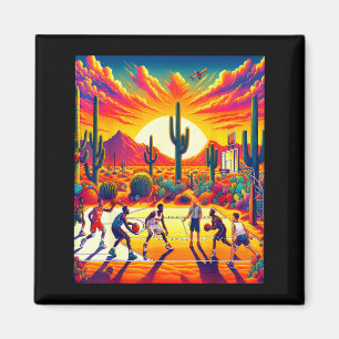 Phoenix desert sunset basketball_ heatwave magnet