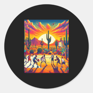 Phoenix Desert Sunset Sketll Heatwave Classic Round Sticker