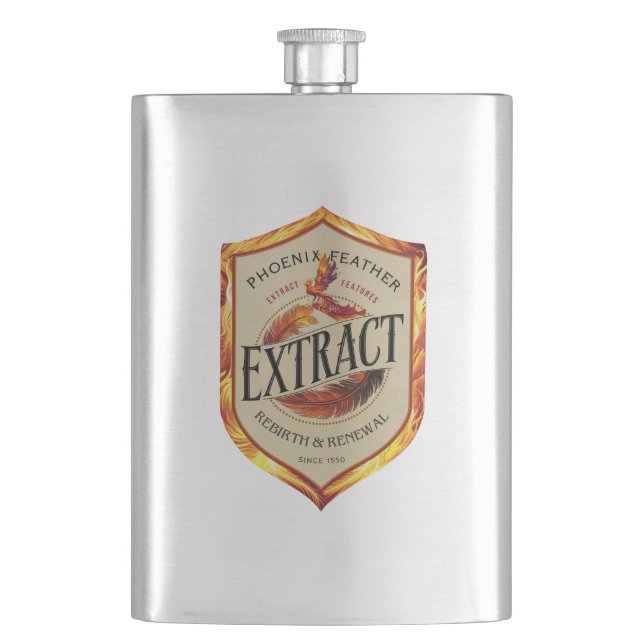 Phoenix Feather Extract Halloween Party Vintage Hip Flask (Front)