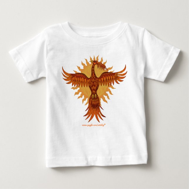 Phoenix fire bird cute baby t-shirt design (Front)