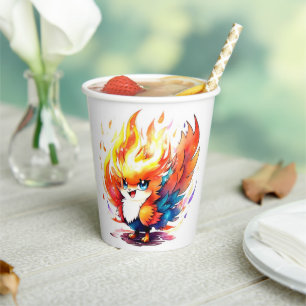 Phoenix Fire Bird Kids Birthday Paper Cups