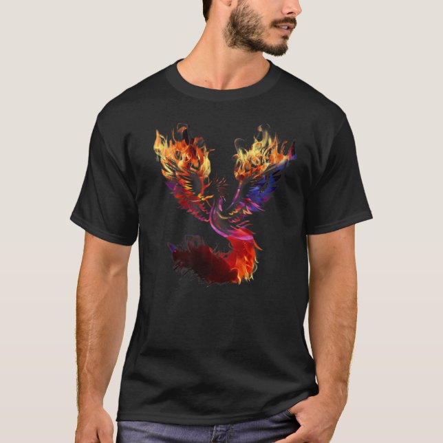Phoenix fire bird rebirth rising up from ashes Rem T-Shirt (Front)