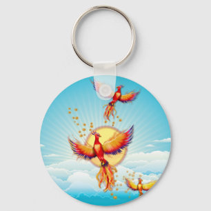 Phoenix Fire Bird Rising Key Ring