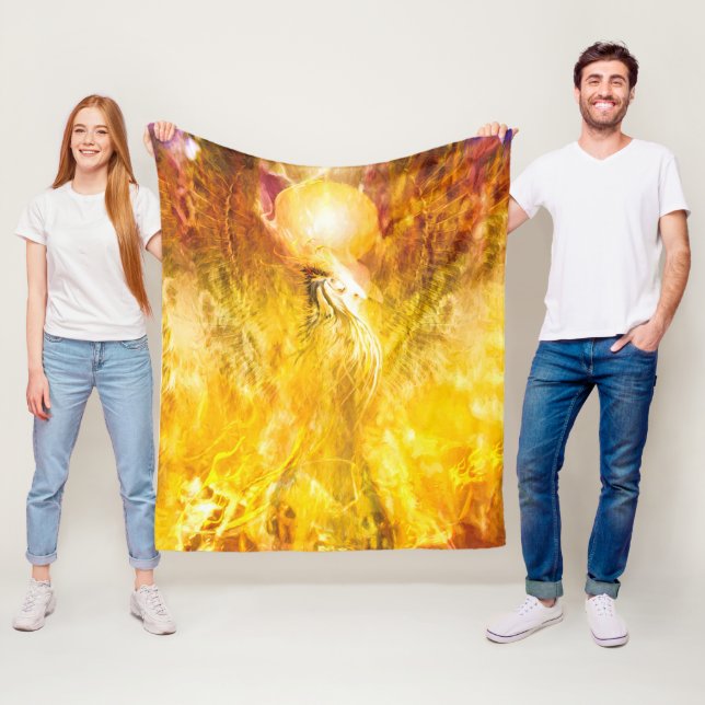 Phoenix Fire Bird TRANSMUTATION Fleece Blanket (In Situ)