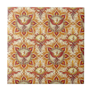 Phoenix Fire Mandala Spiritual Design Pattern Art Ceramic Tile