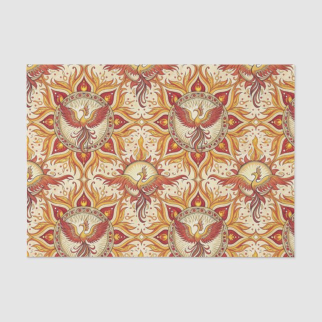 Phoenix Fire Mandala Spiritual Design Pattern Art Tissue Paper (Front)