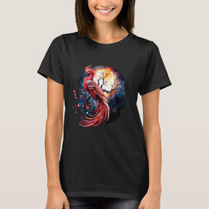 Phoenix Fire Phoenix Bird Sakura Tree Mythical Bir T-Shirt
