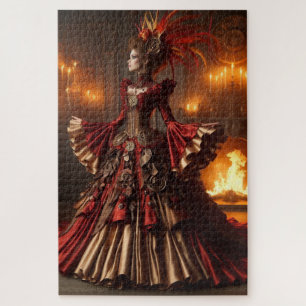 Phoenix Fire Queen Steampunk Victorian Industrial Jigsaw Puzzle