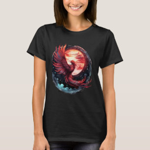 Phoenix Firebird Sunset Mythical Bird Phoenix Risi T-Shirt
