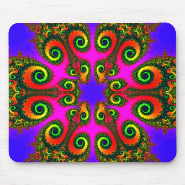 Phoenix Flower Fractal Mouse Pad (Front)