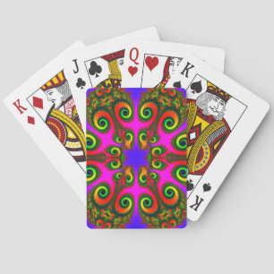Phoenix Flower Fractal Pattern Playing Cards