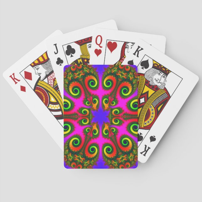Phoenix Flower Fractal Pattern Playing Cards (Back)