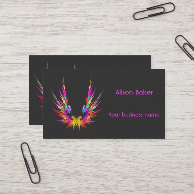 Phoenix - fractal art, cool  business card (Front/Back In Situ)