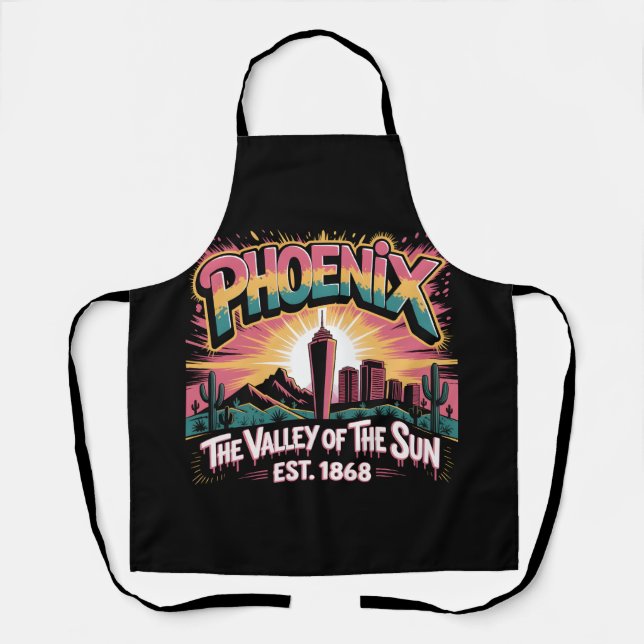 Phoenix Graffiti Skyline Mural Street Art Design   Apron (Front)