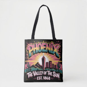 Phoenix Graffiti Skyline Mural Street Art Design  Tote Bag