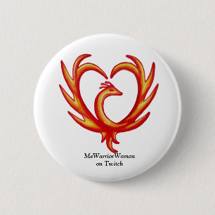 Phoenix Heart, MeWarriorWoman on Twitch 6 Cm Round Badge