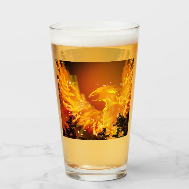 Phoenix in Flight Glass Tumbler (Front Filled)