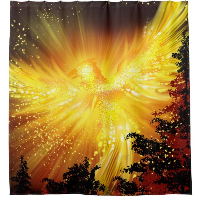 Phoenix in Trees Shower Curtain (Front)