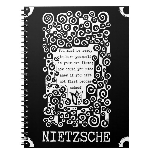 PHOENIX inspirational quote by Nietzsche Notebook (Front)