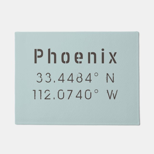 Phoenix Latitude Longitude Doormat (Front)