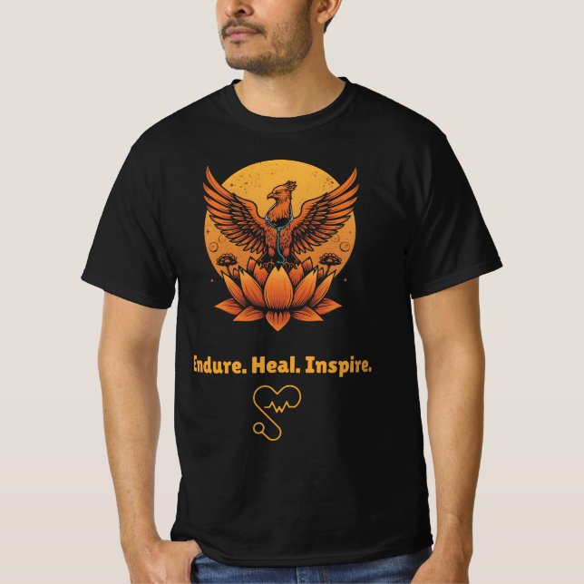 Phoenix Lotus Moon – Endure. Heal. Inspire. Resili T-Shirt (Front)