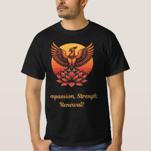 Phoenix Lotus Sunset – Compassion, Strength, Renew T-Shirt