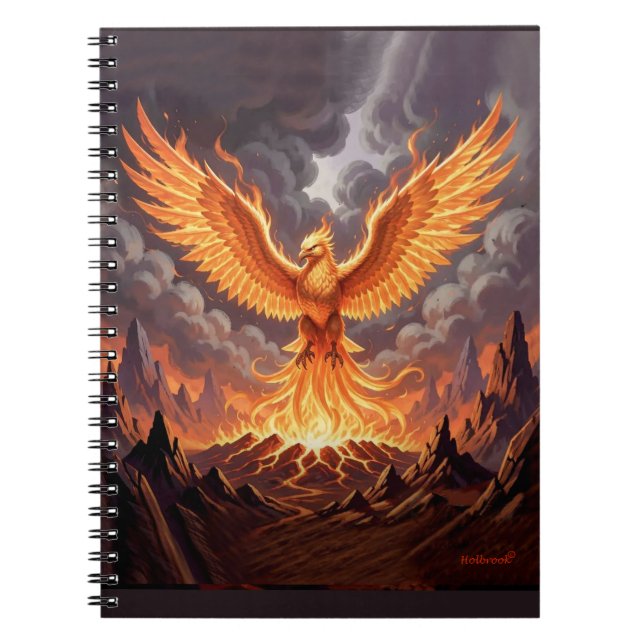 Phoenix Majestique Triptych Wall Art Notebook (Front)