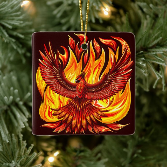 Phoenix mythological immortal Creature Ceramic Ornament (Tree)