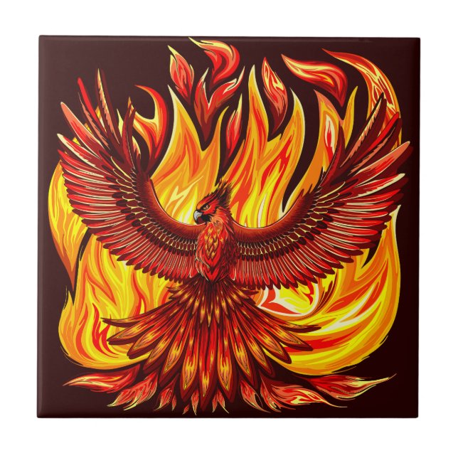 Phoenix mythological immortal Creature Ceramic Tile (Front)