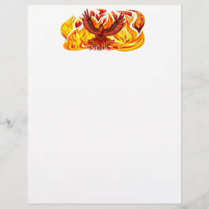 Phoenix mythological immortal Creature Custom Letterhead