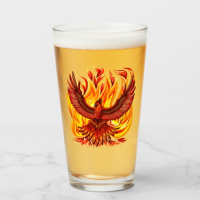 Phoenix mythological immortal Creature Glass (Front Filled)
