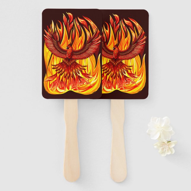 Phoenix mythological immortal Creature Hand Fan (Front and Back)