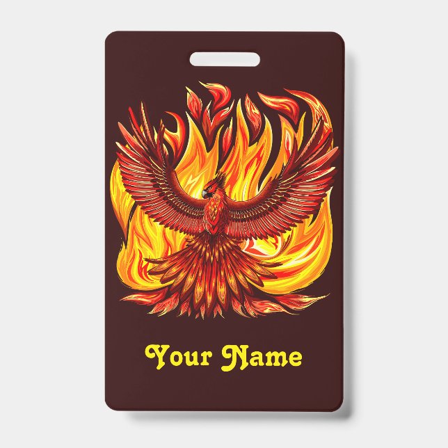 Phoenix mythological immortal Creature ID Badge (Front)