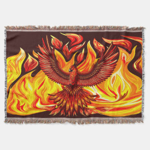 Phoenix mythological immortal Creature Throw Blanket