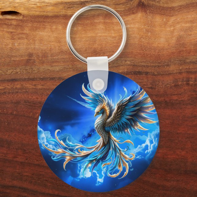 Phoenix of the Sapphire Dawn  Key Ring (Back)