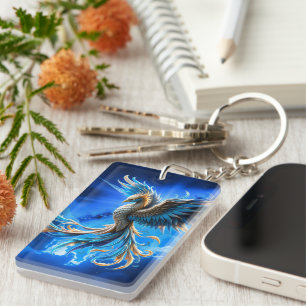 Phoenix of the Sapphire Dawn  Key Ring