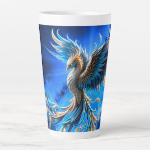 Phoenix of the Sapphire Dawn Latte Mug