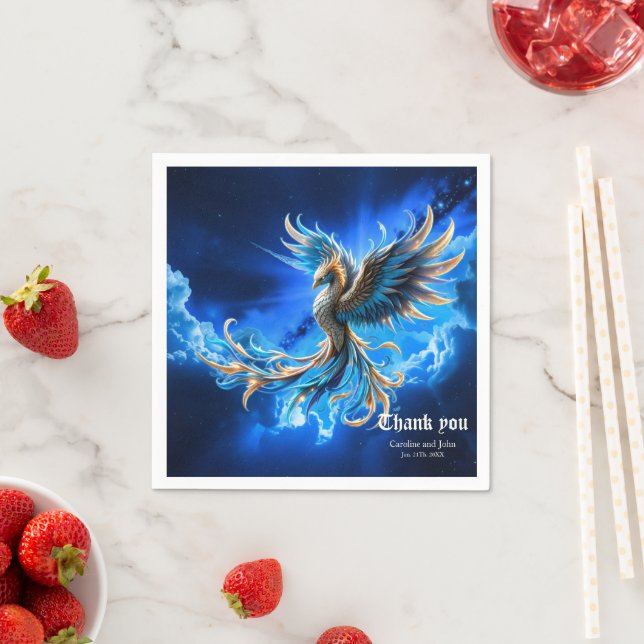 Phoenix of the Sapphire Dawn  Napkin (Insitu)