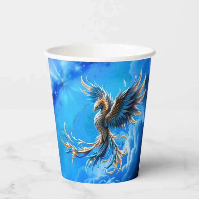 Phoenix of the Sapphire Dawn  Paper Cups (Back)