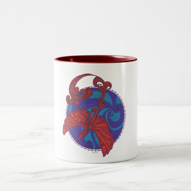 Phoenix Over Water 2 Tone Mug (Center)