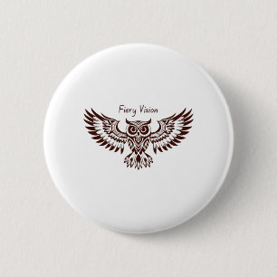 Phoenix Owl – Fiery Vision 6 Cm Round Badge